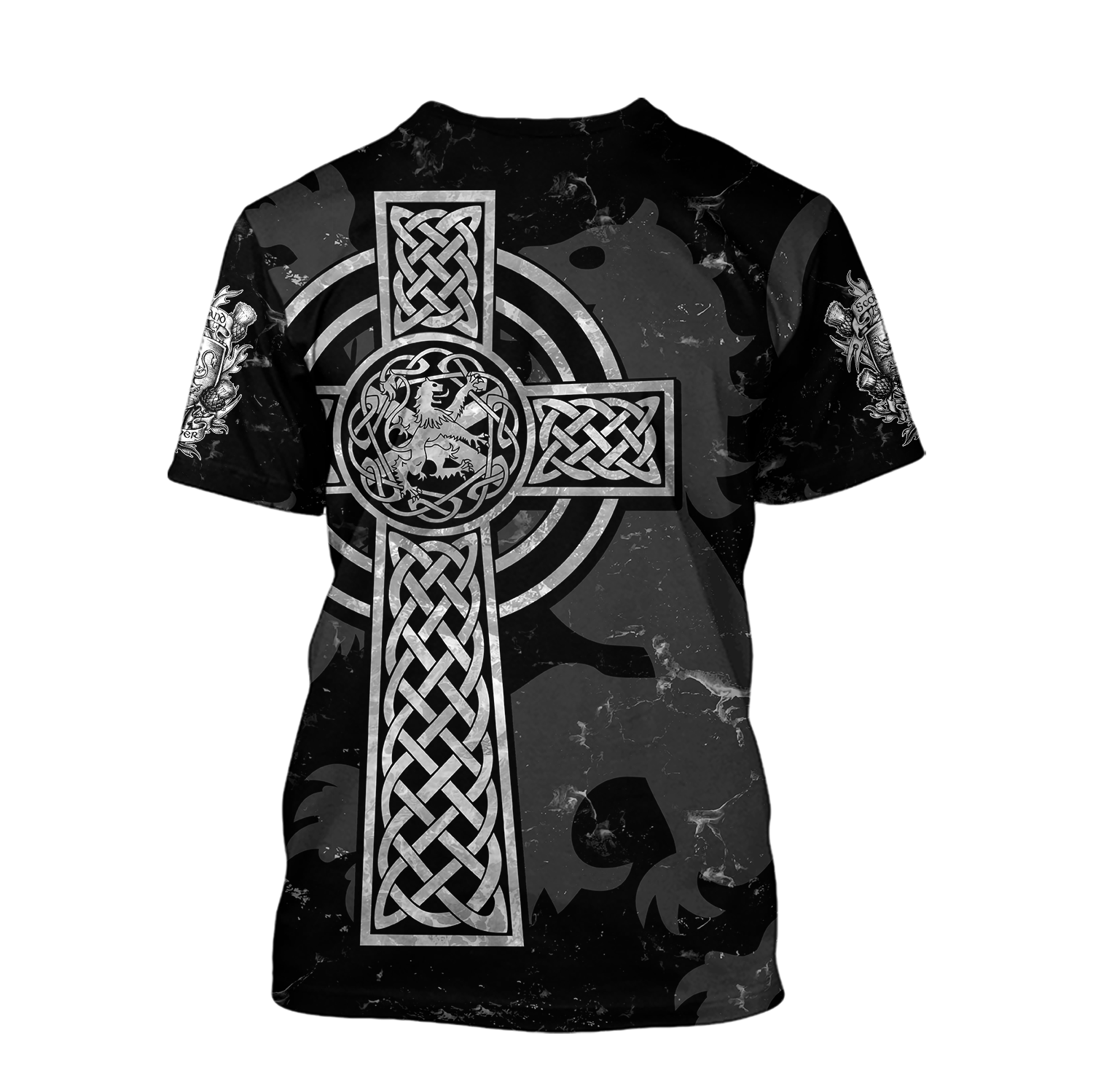 Scottish St-Andrew Lion & Thristle Celtic Cross grey ver1 Hoodie AZ210205-Apparel-PL8386-Hoodie-S-Vibe Cosy™