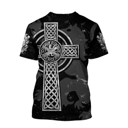 Scottish St-Andrew Lion & Thristle Celtic Cross grey ver1 Hoodie AZ210205-Apparel-PL8386-Hoodie-S-Vibe Cosy™