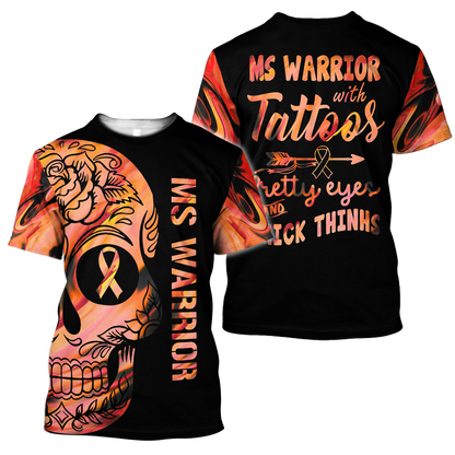 Multiple sclerosis warrior 3d hoodie shirt for men and women-Apparel-HG-T-shirt-S-Vibe Cosy™