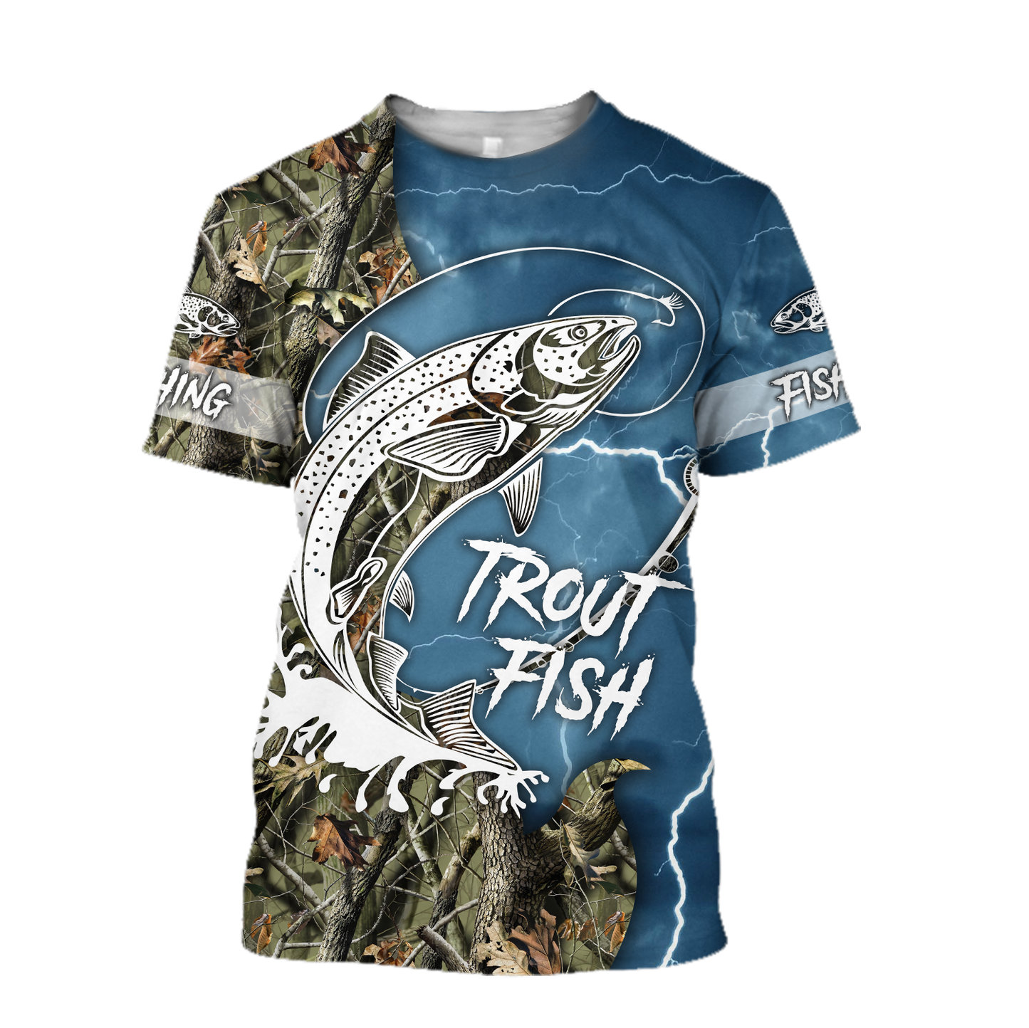 Trout Fishing blue Tattoo camo shirts for men and women TR2108202