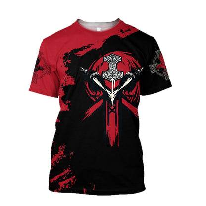 Viking Hoodie - Mjolnir (Thor's hammer)-Apparel-HP Arts-T-Shirt-S-Vibe Cosy™