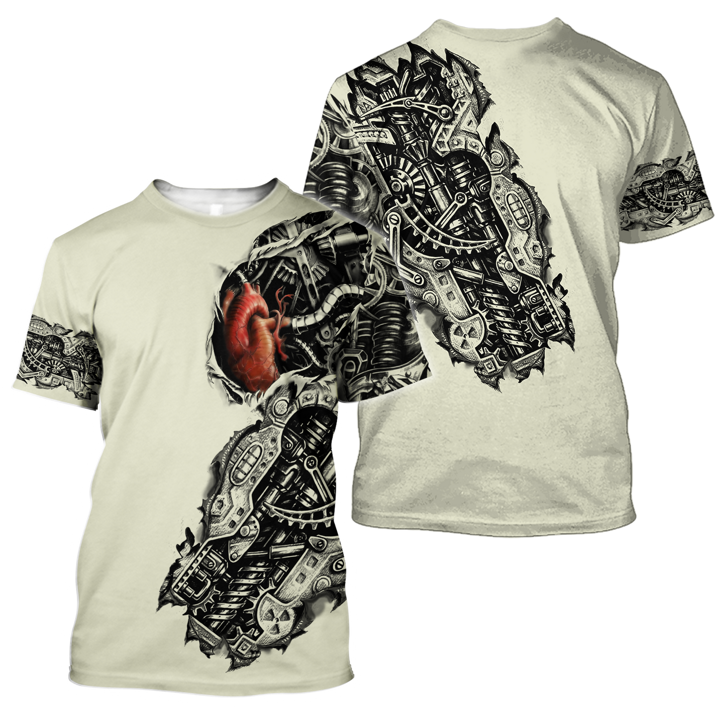 Mechanic Metal Tattoo 3D All Over Printed Shirts HAC180502-Apparel-MP-T-Shirt-S-Vibe Cosy™