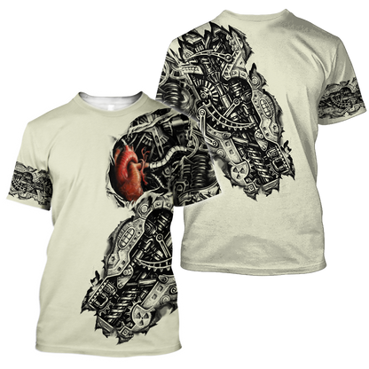 Mechanic Metal Tattoo 3D All Over Printed Shirts HAC180502-Apparel-MP-T-Shirt-S-Vibe Cosy™