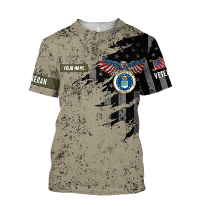 Veteran US Air Force in my heart 3D shirts for men and women