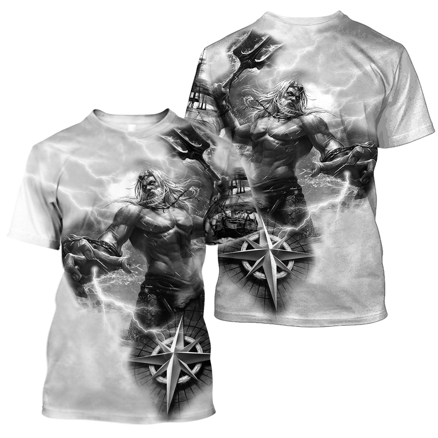 Poseidon Tattoo 3D All Over Printed Shirts HAC040601-Apparel-MP-T-Shirt-S-Vibe Cosy™