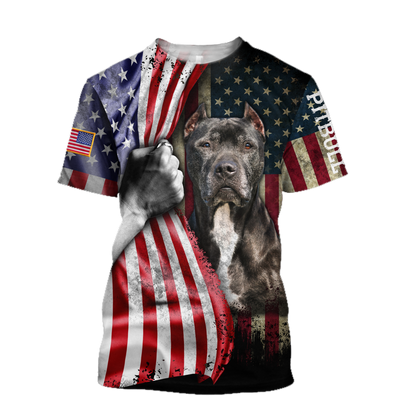 Premium Pit Bull Terrier American Flag Unisex Shirts TR0610201