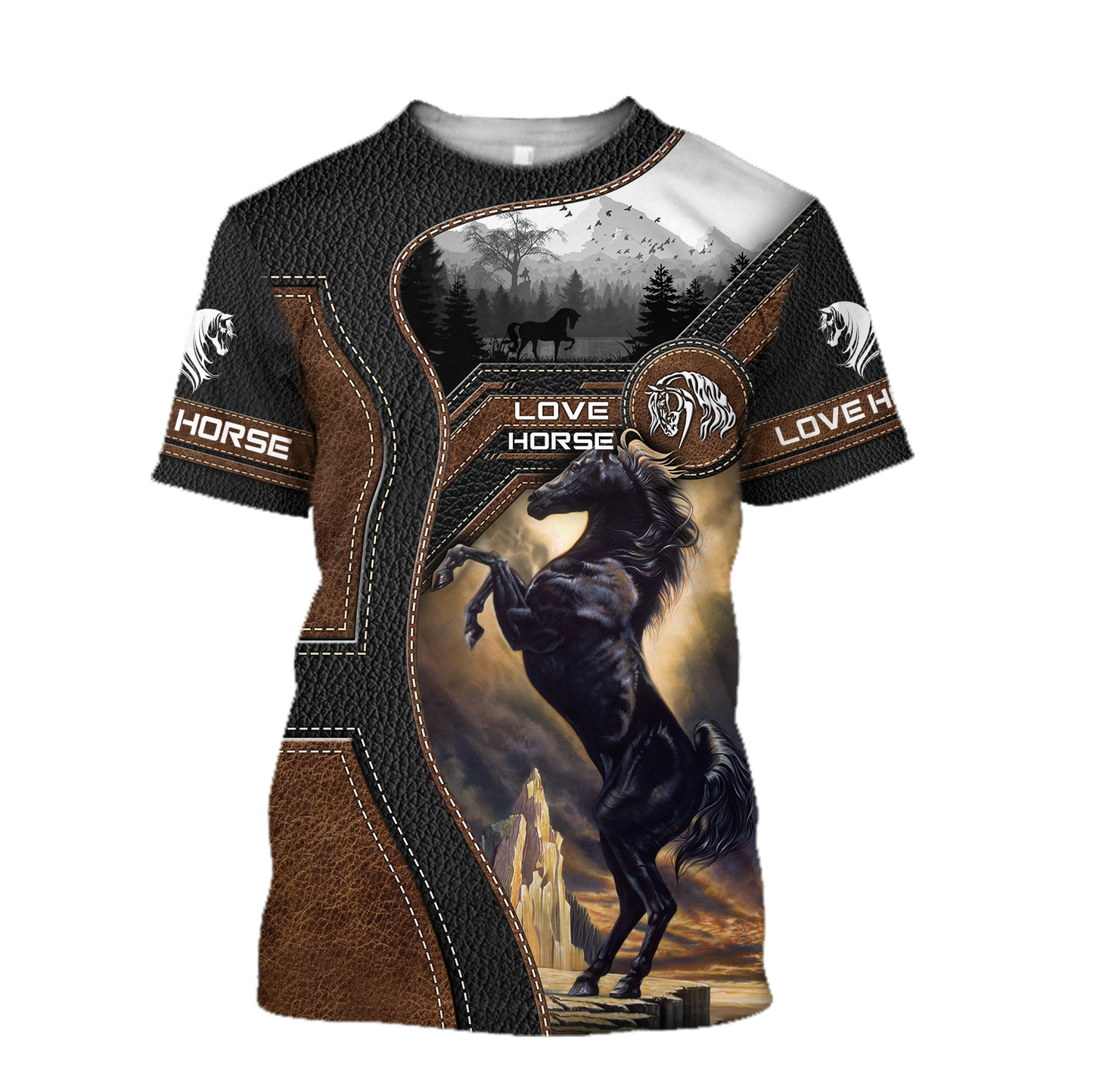 Love Beautiful Horse 3D All Over Printed Shirts For Men And Women TR1605204S-Apparel-MP-T-Shirt-S-Vibe Cosy™