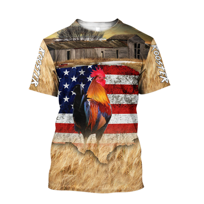 Premium Rooster 3D All Over Printed Unisex Shirts