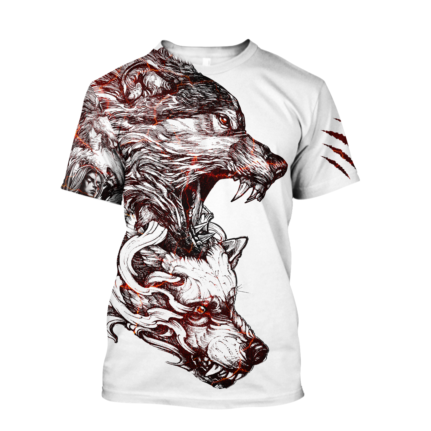 Alpha Wolf Tattoo Tshirt 3D All Over Printed Shirt for Men and Women
