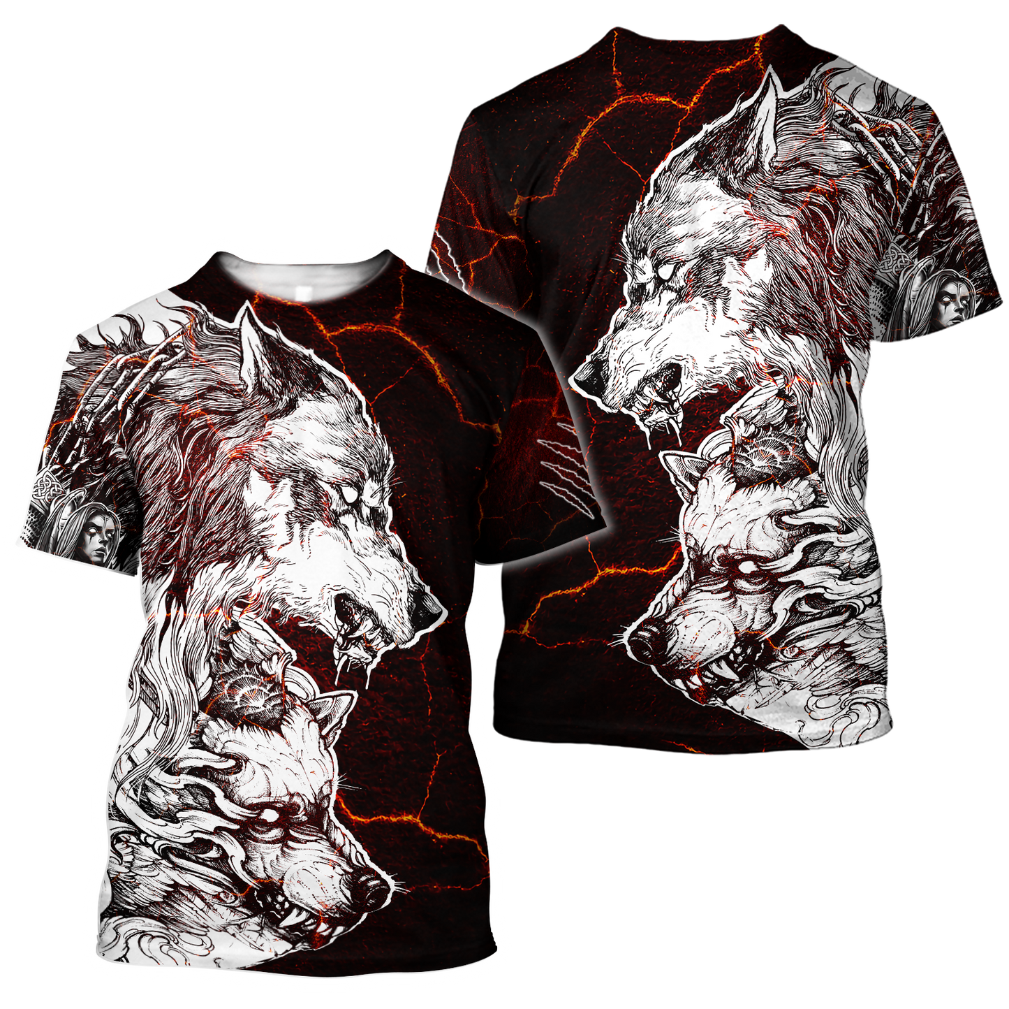 Tattoo Thunder Wolf 3D All Over Printed Shirts For Men and Women HAC030801