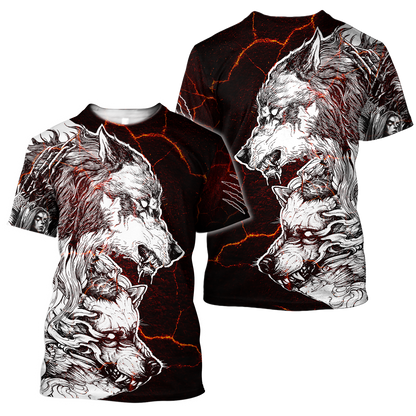 Tattoo Thunder Wolf 3D All Over Printed Shirts For Men and Women HAC030801