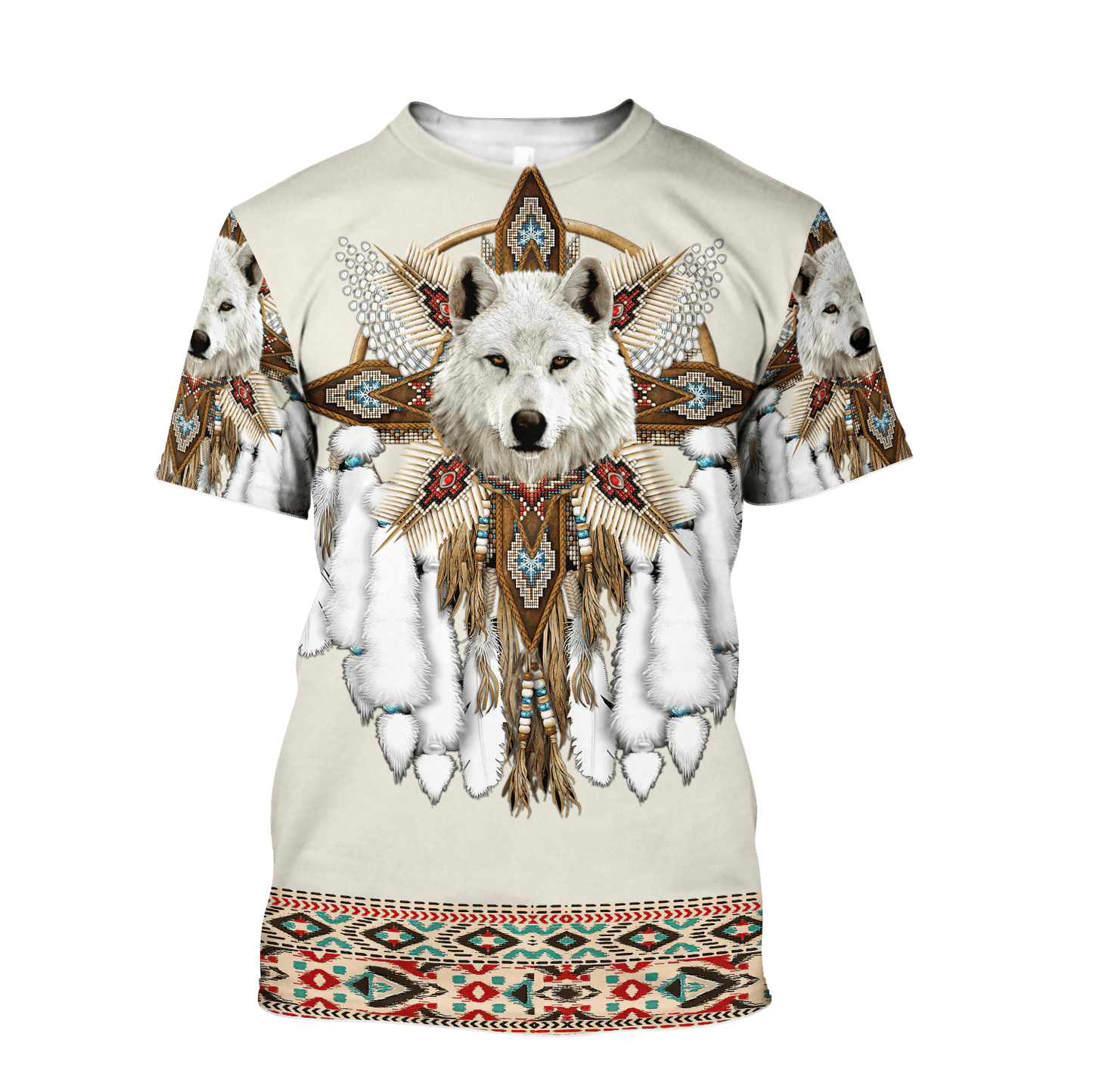 Native Spirit Wolf 3D All Over Printed Unisex Hoodie ML