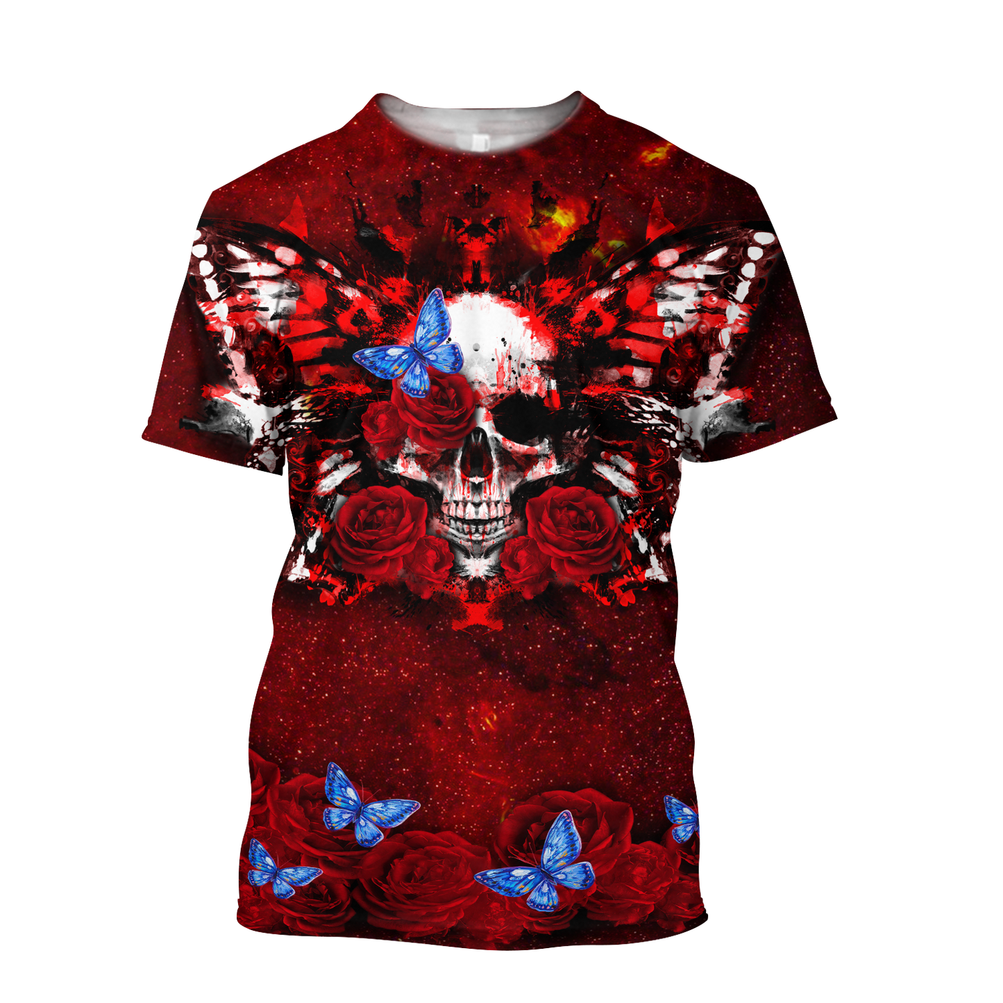 Butterfly Love Skull 3D all over printed for man and women QB05312002-Apparel-PL8386-T- Shirt-S-Vibe Cosy™