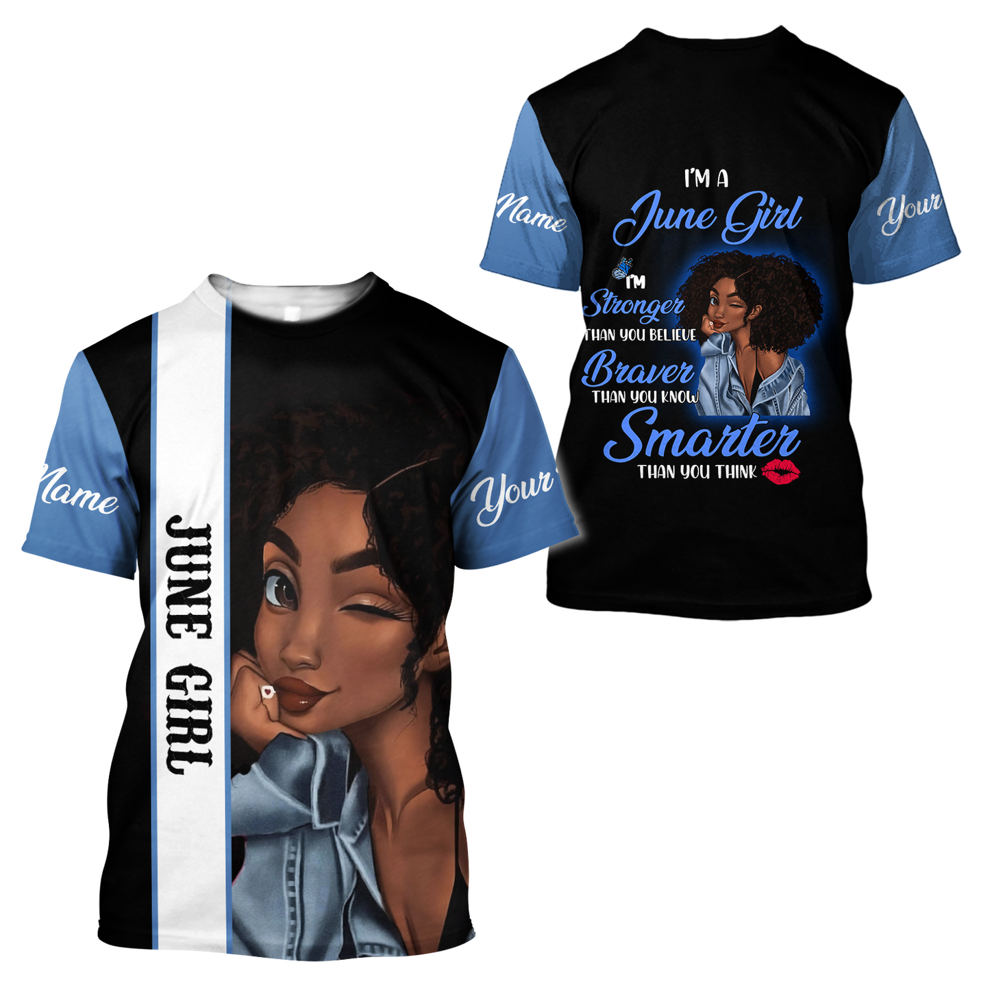 June Girl Cuztomize Name 3D All Over Printed Unisex Hoodie