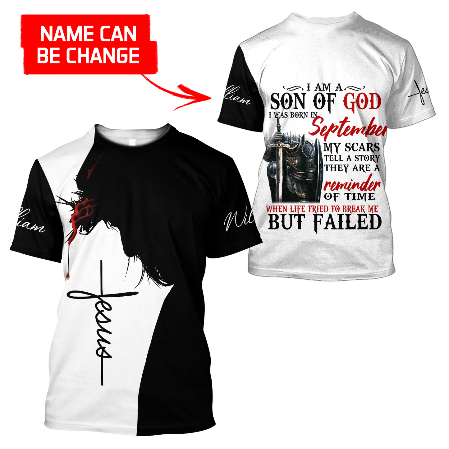 September Guy - Son of God Custome Name 3D All Over Printed Hoodie