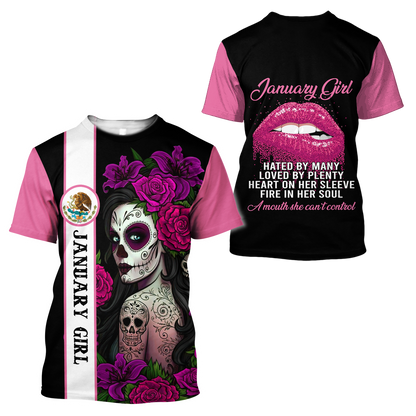 January Girl Customize Name 3D All Over Printed Shirts MH10112001
