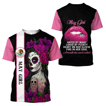 May Girl Customize Name 3D All Over Printed Unisex Hoodie