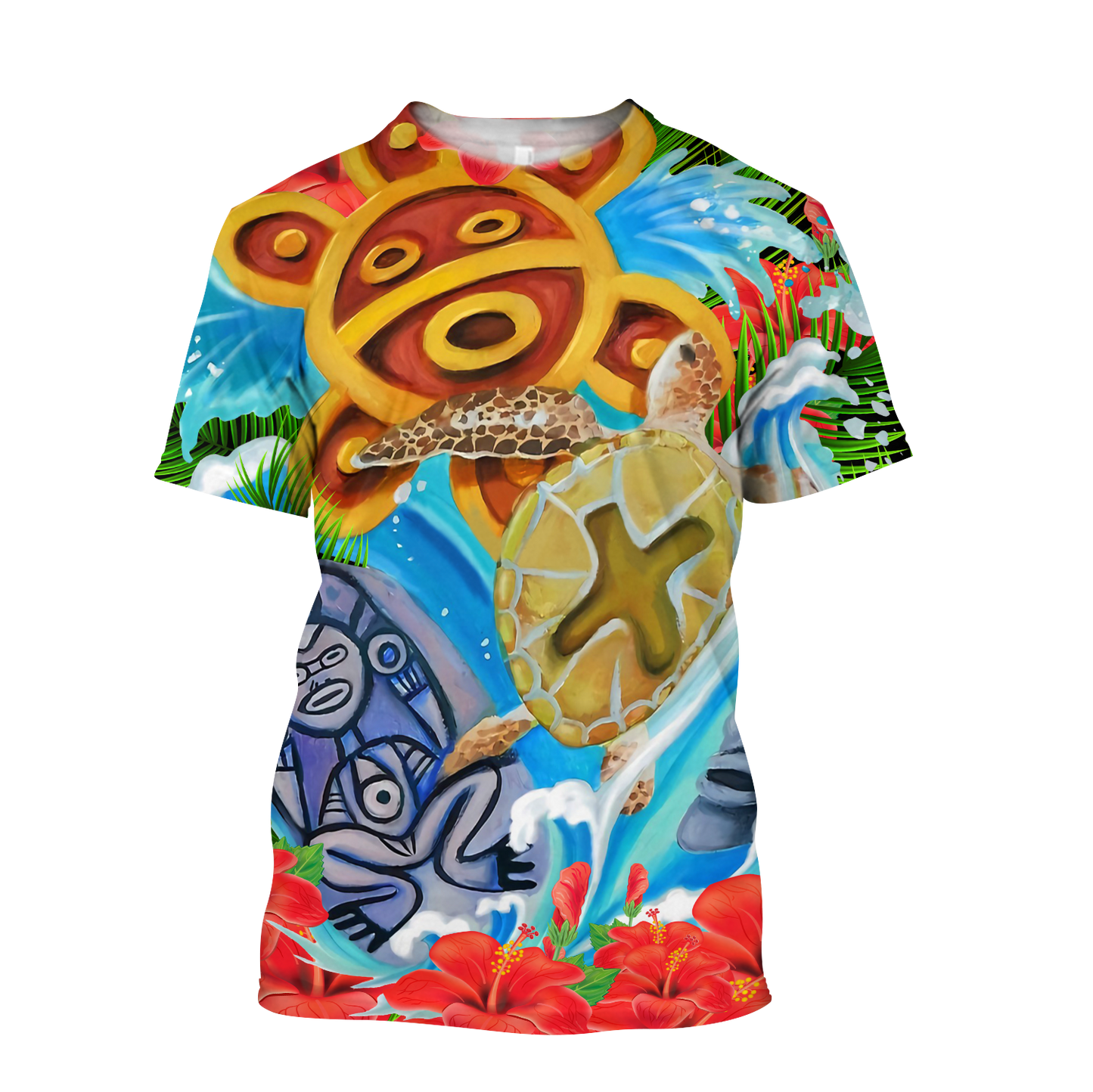 Puerto Rico Summer Sol Taino Shirt QB06232001-Apparel-TQH-T-Shirt-S-Vibe Cosy™