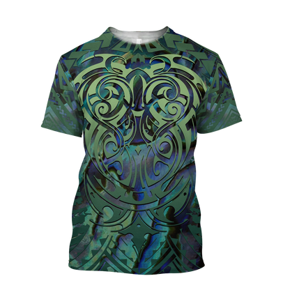 Maori hei matau paua shell 3d all over printed shirt and short for man and women-Apparel-PL8386-T-shirt-S-Vibe Cosy™