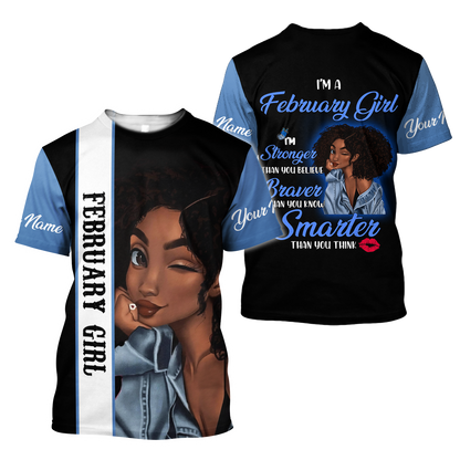 February Girl 3D All Over Printed Shirts For Women