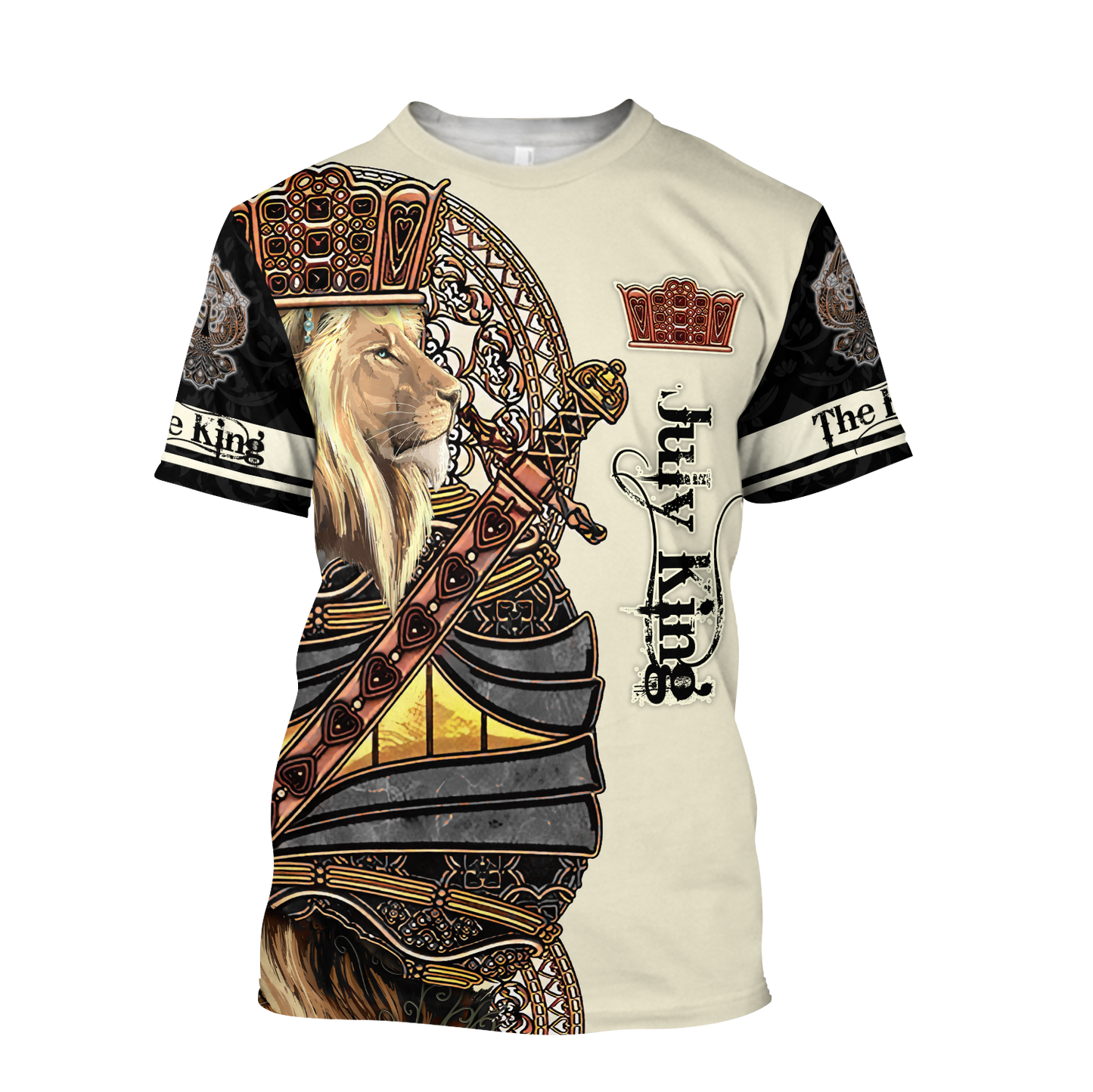July Black King Lion  3D All Over Printed Unisex Shirts