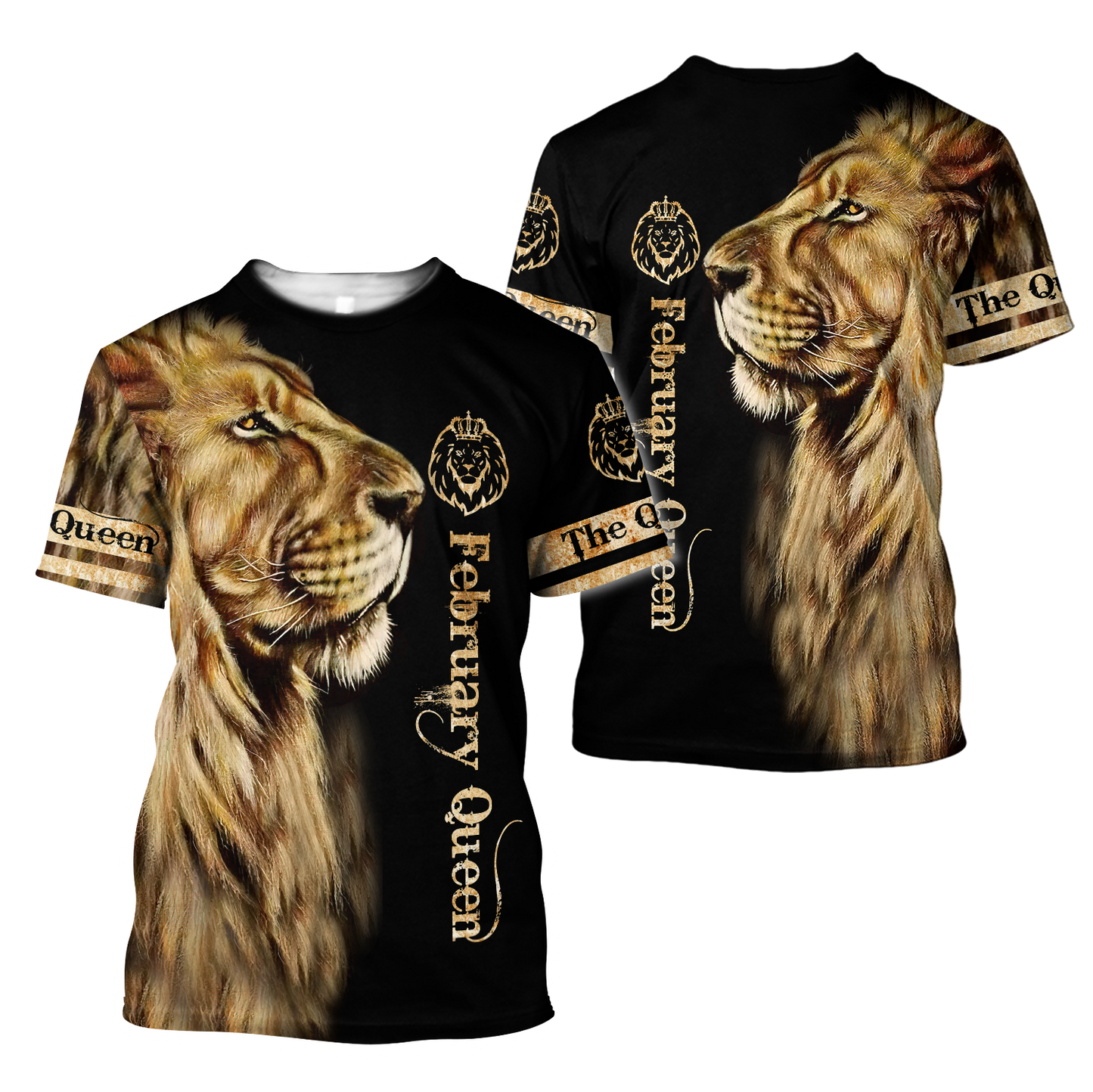 February Lion Queen 3D All Over Printed Shirt for Women