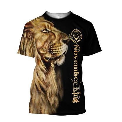 Custom Name November King 3D All Over Printed Unisex Shirts