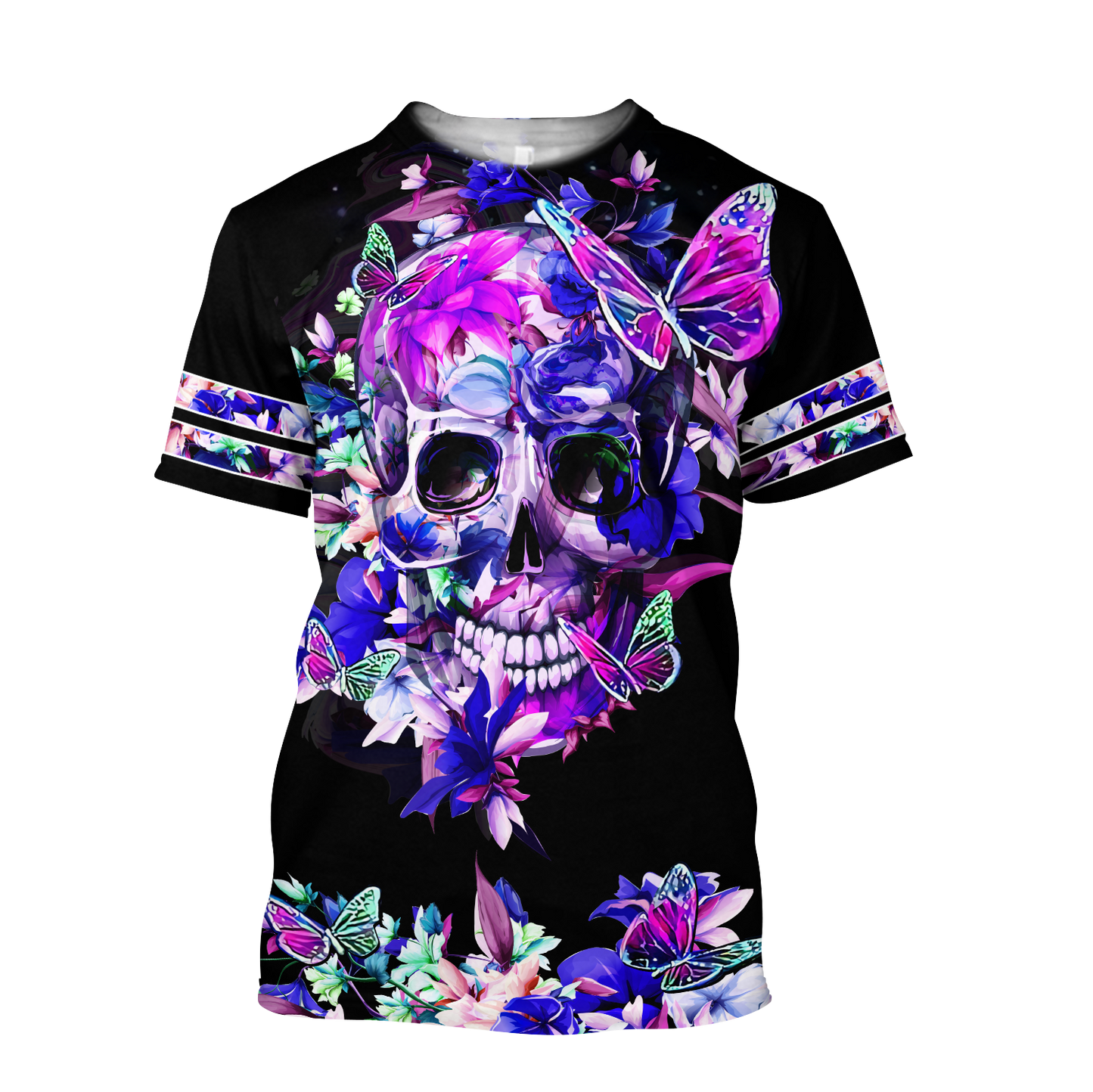 Butterfly Love Skull 3D all over printed for man and women QB05252002-Apparel-PL8386-T- Shirt-S-Vibe Cosy™