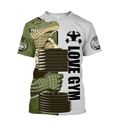 Gym Crocodile 3d all over printed for man and women QB05302001-Apparel-PL8386-T-shirt-S-Vibe Cosy™