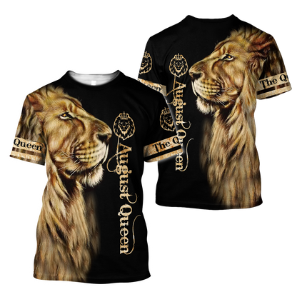 August Lion Queen 3D All Over Printed Shirt for Women