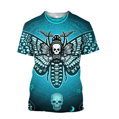 Butterfly Love Skull 3D all over printed for man and women QB05192005-Apparel-PL8386-T- Shirt-S-Vibe Cosy™