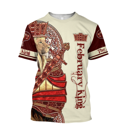 February King Lion 3D All Over Printed  Unisex Shirts
