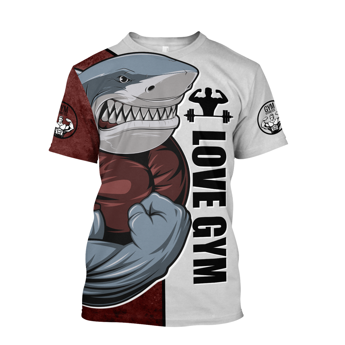 Gym shark 3d all over printed for man and women QB05292002-Apparel-PL8386-T-shirt-S-Vibe Cosy™