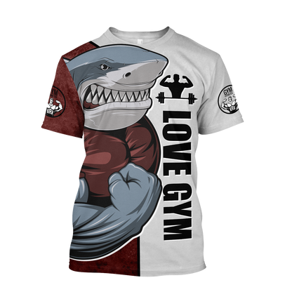 Gym shark 3d all over printed for man and women QB05292002-Apparel-PL8386-T-shirt-S-Vibe Cosy™