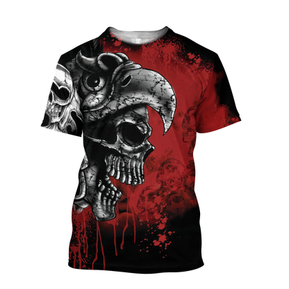 Love Skull 3D all over printed for man and women-Apparel-PL8386-T- Shirt-S-Vibe Cosy™