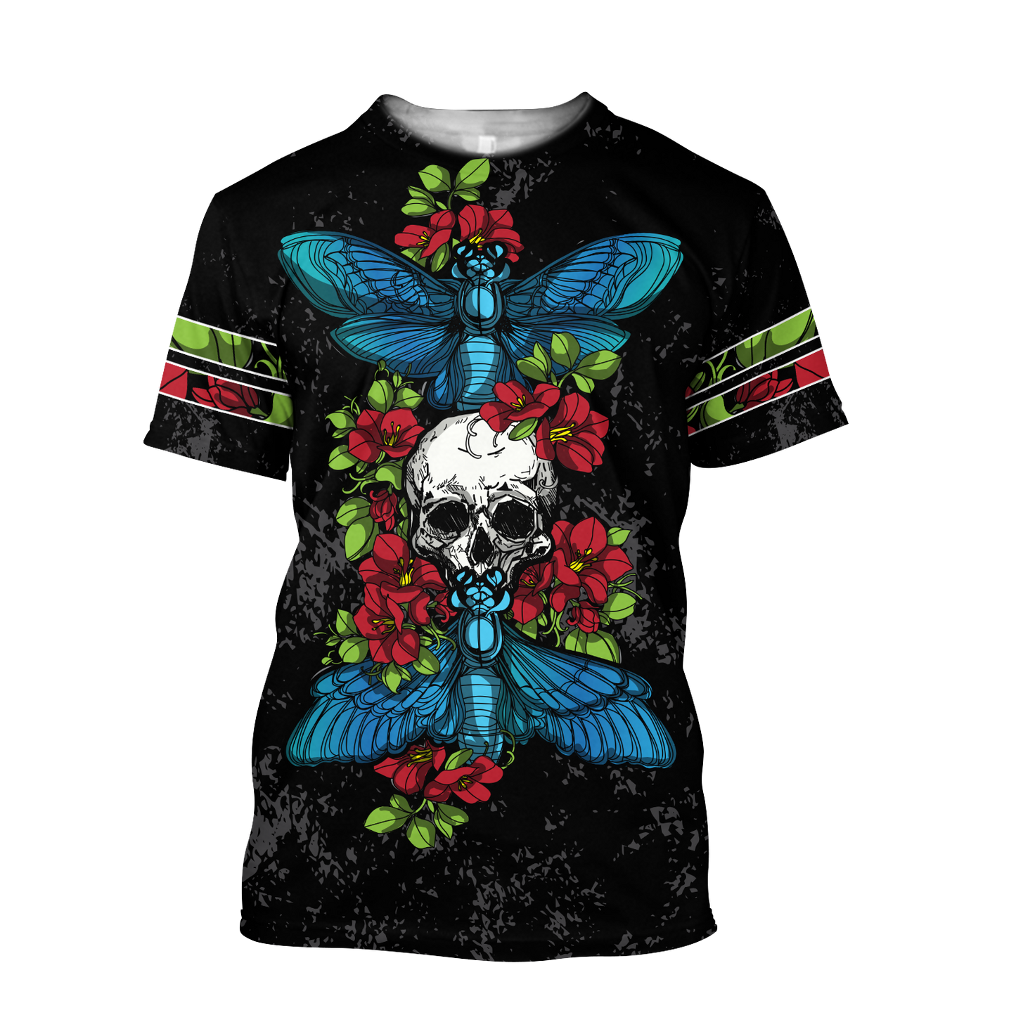 Butterfly Love Skull 3D all over printed for man and women QB05192001-Apparel-PL8386-T- Shirt-S-Vibe Cosy™