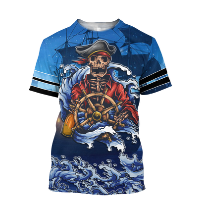 Love Skull pirates 3D all over printed for man and women QB06092001-Apparel-PL8386-T- Shirt-S-Vibe Cosy™