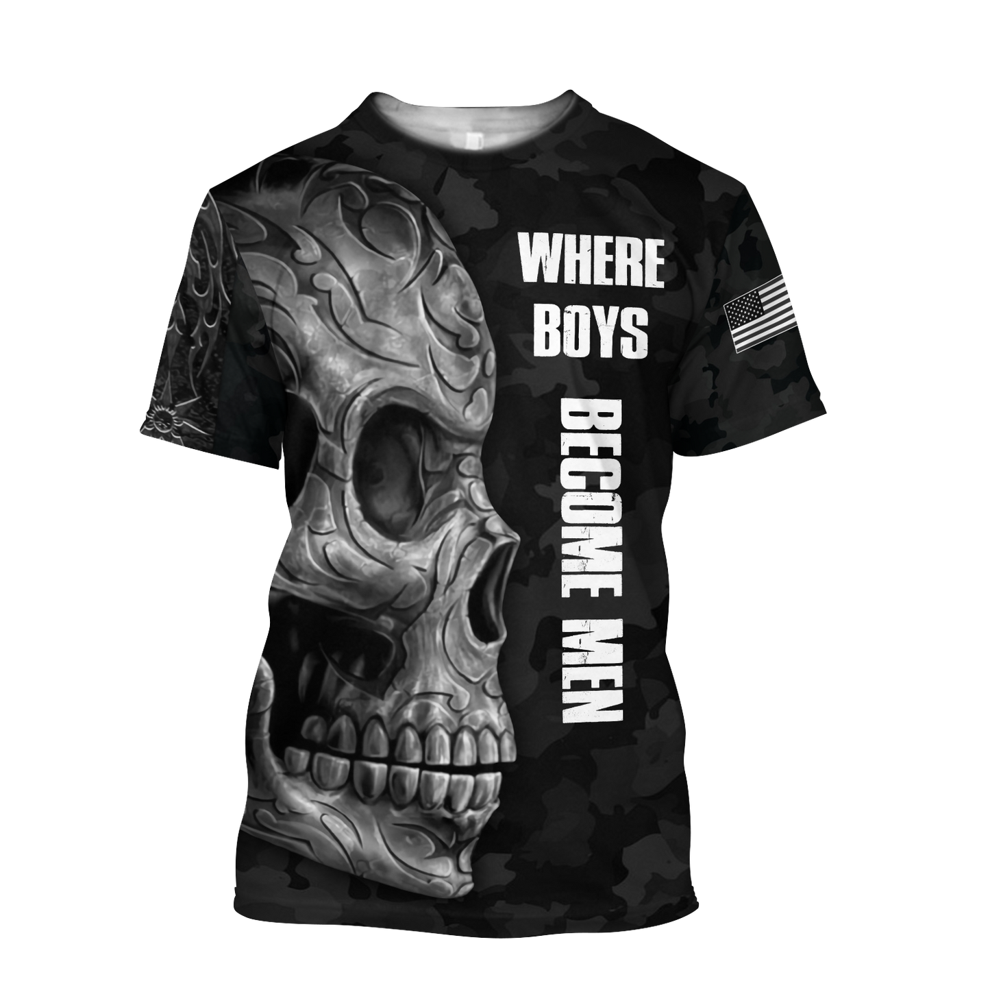 Love Skull tattoos balck 3D all over printed for man and women QB06062002-Apparel-PL8386-T- Shirt-S-Vibe Cosy™