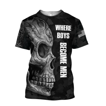 Love Skull tattoos balck 3D all over printed for man and women QB06062002-Apparel-PL8386-T- Shirt-S-Vibe Cosy™