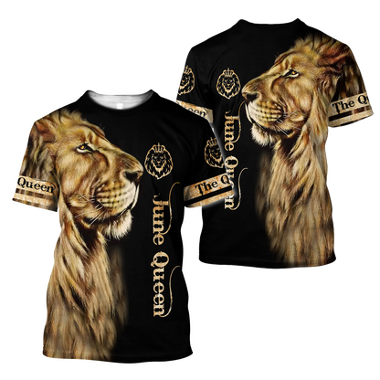 June Lion Queen 3D All Over Printed Shirt for Women