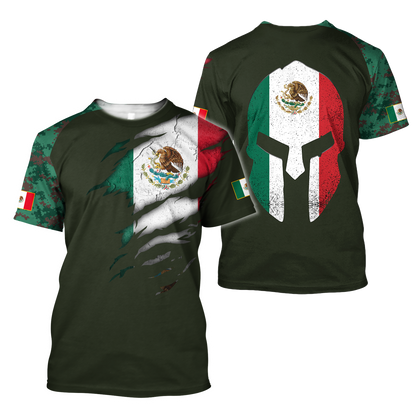 Mexican Coat Of Arm 3D All Over Printed Shirts DQB10142002