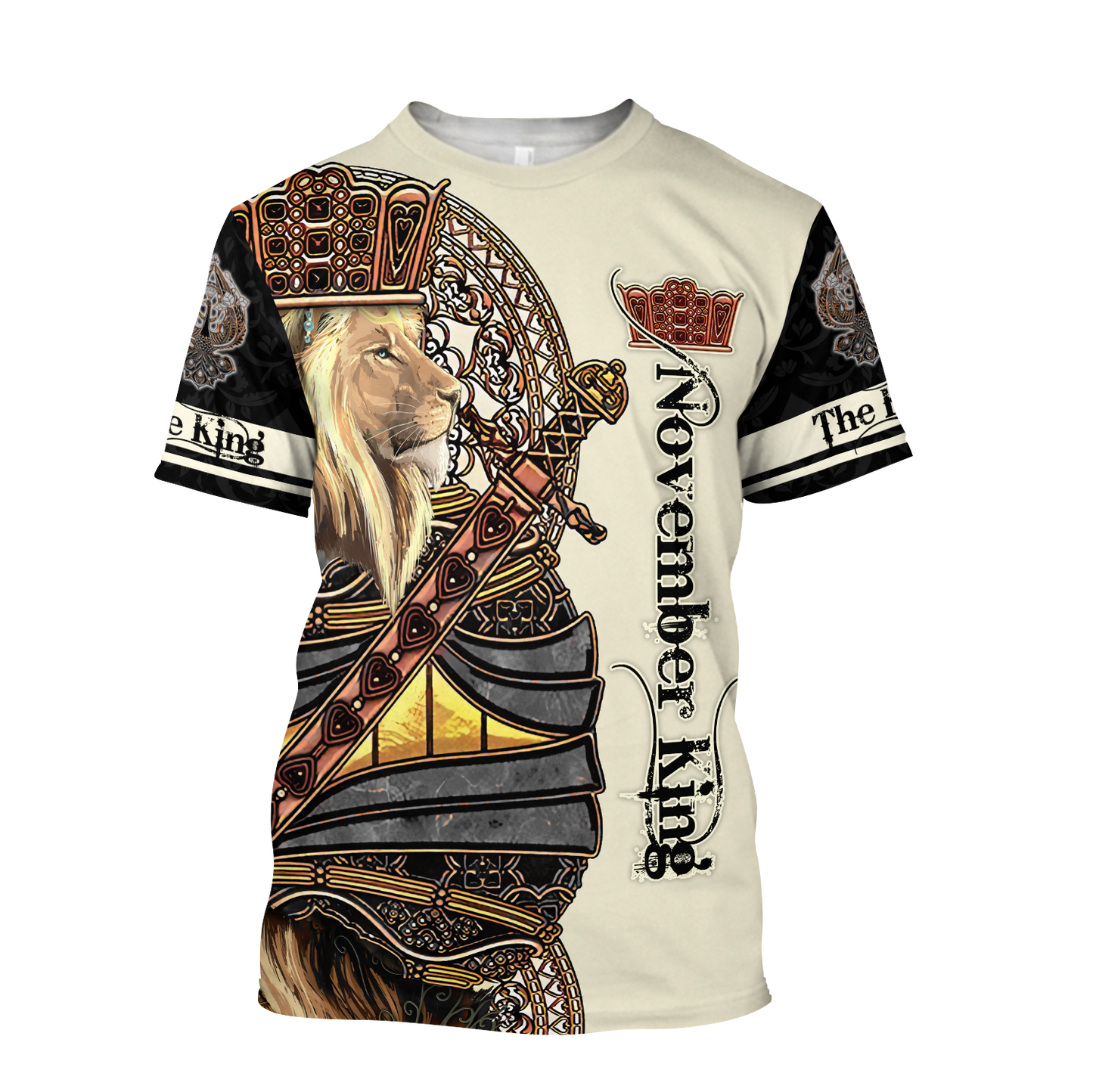 November Black King Lion  3D All Over Printed Unisex Shirts
