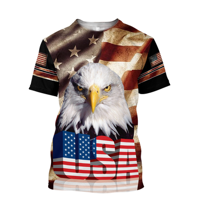 Eagle USA Flag 3D All Over Printed Shirts For Men & Women-Apparel-TA-T-Shirt-S-Vibe Cosy™