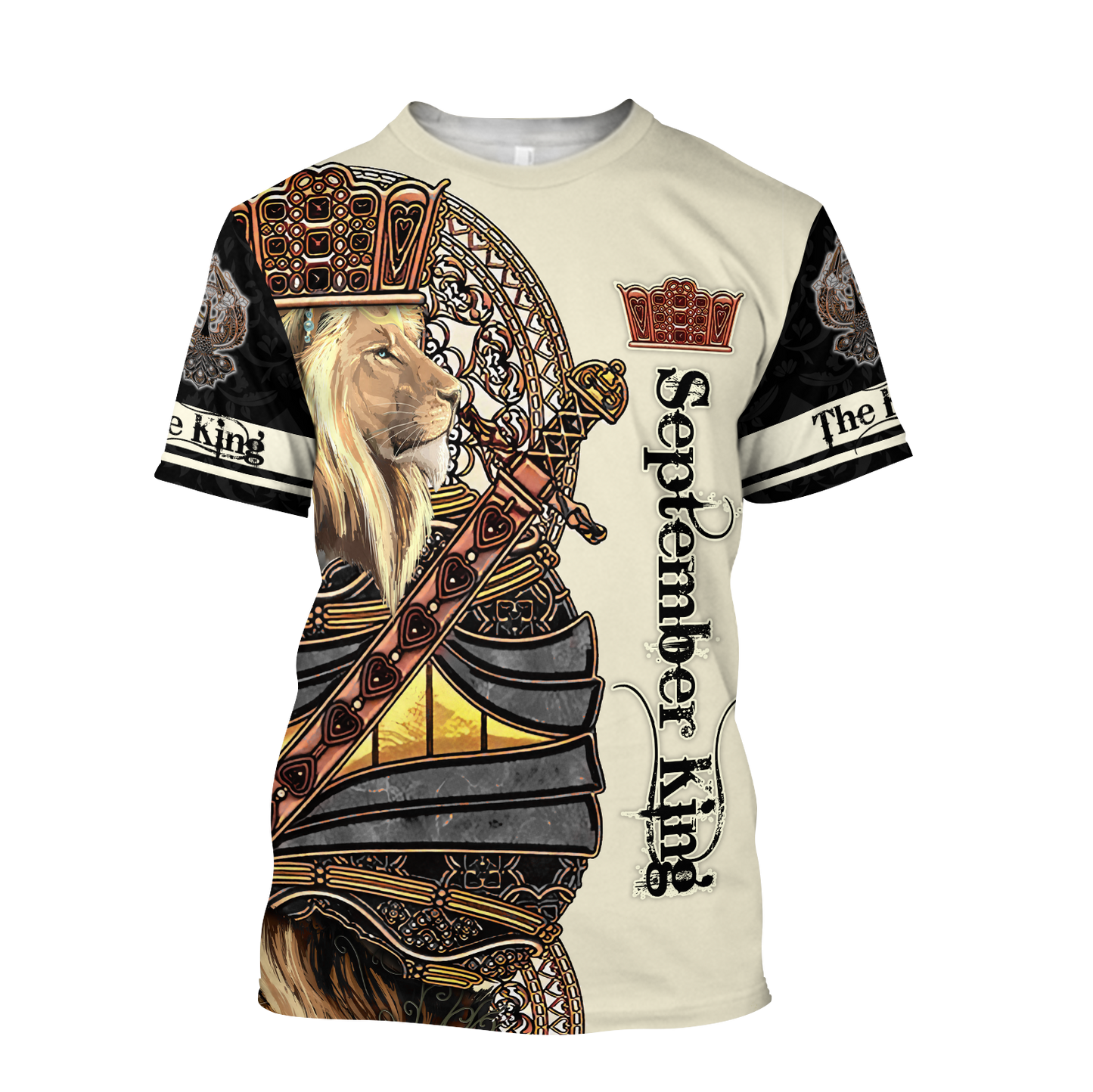 September Black King Lion  3D All Over Printed Unisex Shirts