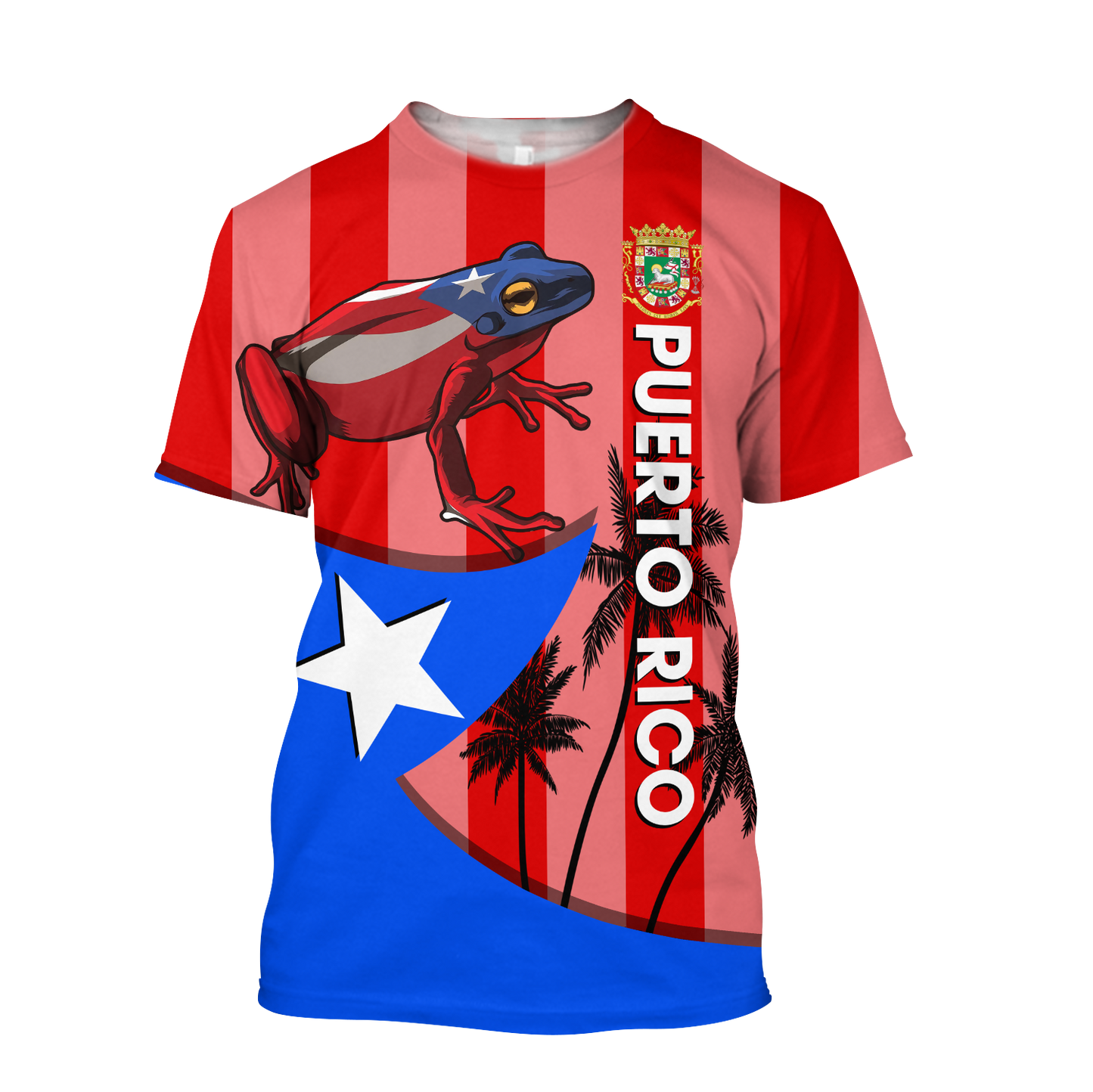 Puerto Rico Caribbean Frog Shirts TH20061608S-Apparel-TQH-T-Shirt-S-Vibe Cosy™