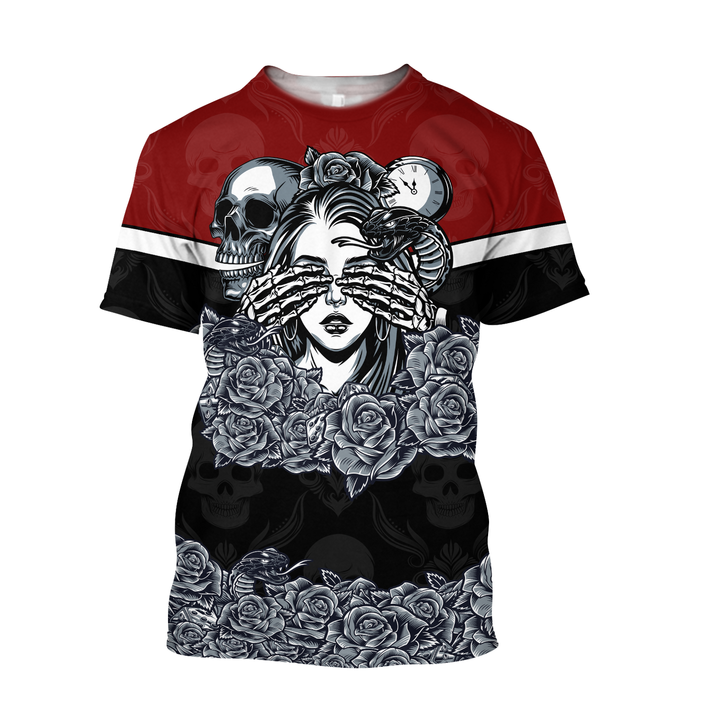 Love Rose And Skull 3D all over for man and women QB05182006-Apparel-PL8386-T- Shirt-S-Vibe Cosy™