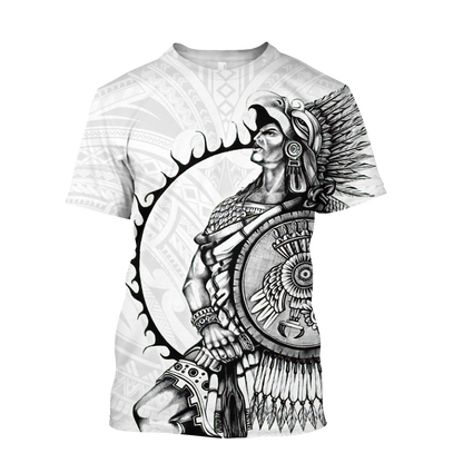 Mexican Aztec Warrior 3D All Over Printed Shirts DQB07162001-Apparel-TA-T-Shirts-S-Vibe Cosy™