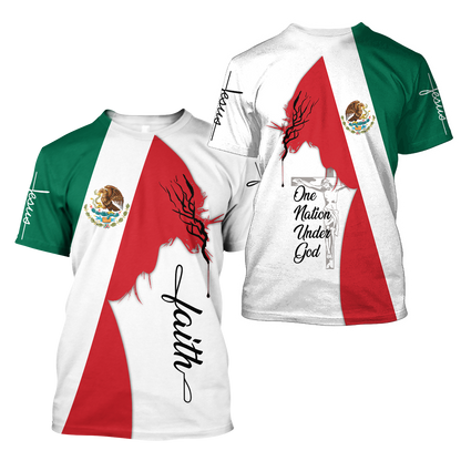 One Nation Under God Mexican Jesus 3D All Over Printed Shirts DQB10092002