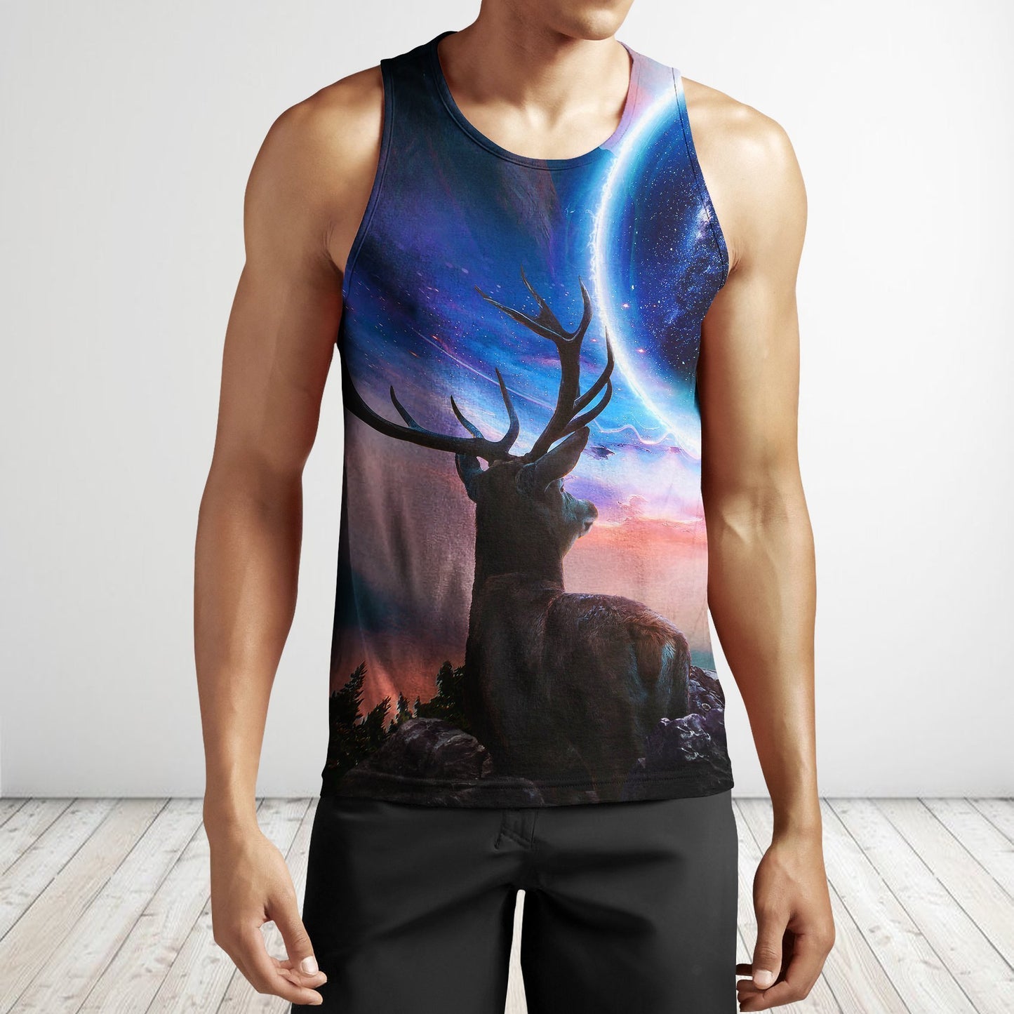 3D All Over Printing Deer And Moon Shirts-Apparel-Phaethon-Tank Top-S-Vibe Cosy™