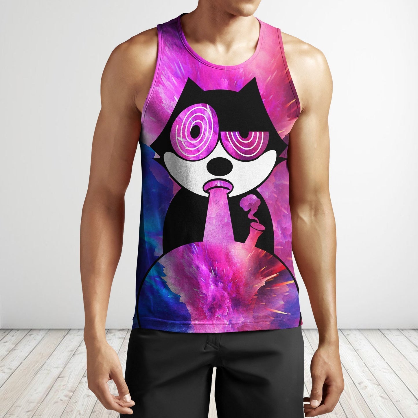 3D All Over Print Gato Felix Hoodie-Apparel-RoosterArt-Tank Top-S-Vibe Cosy™